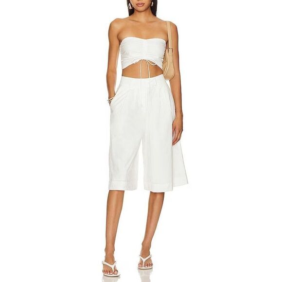 Free People Women's Sz 10 White Longline Shorts and Crop Top Minnie Set - Picture 9 of 10